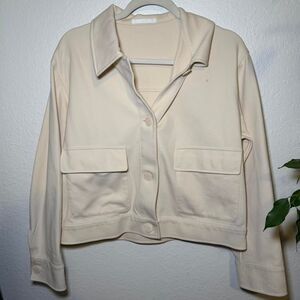 Uniqlo Women's Cream and White Jacket